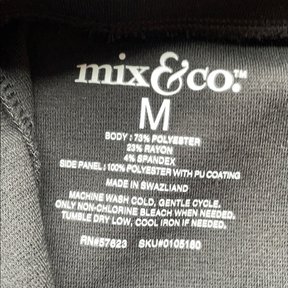 NWT Mix&co high rise pleather ponte stretchy black - Picture 4 of 5